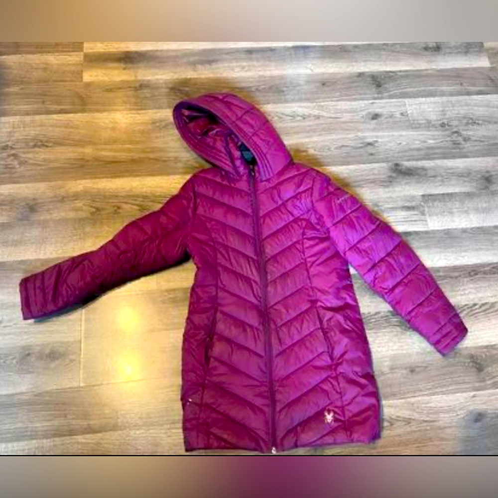 Girls Spyder chevron-Quilted Thermaweb Jacket. Youth L